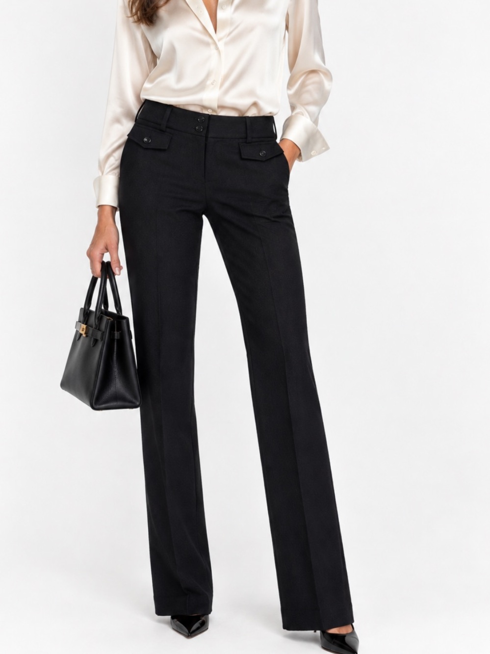 Dolce & gabbana vintage low rise black tailored bootcut leg trousers US SZ 2